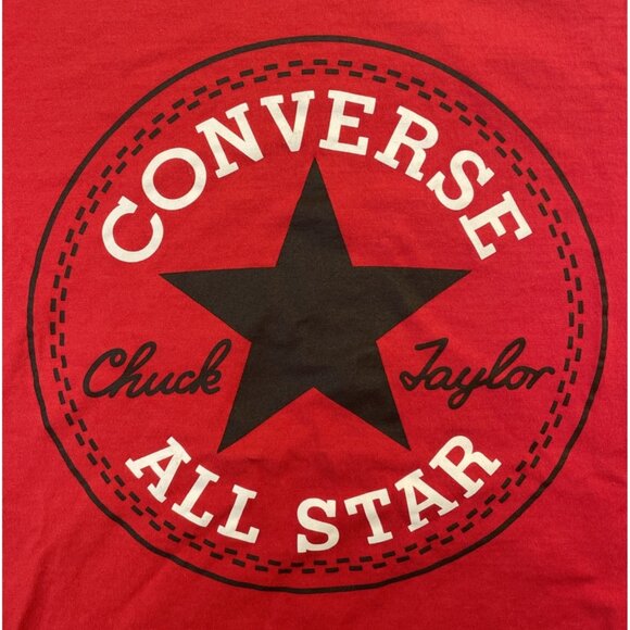 Large Red Converse Chuck Taylor Graphic Print T-shirt Classic Tagless - Picture 1 of 6